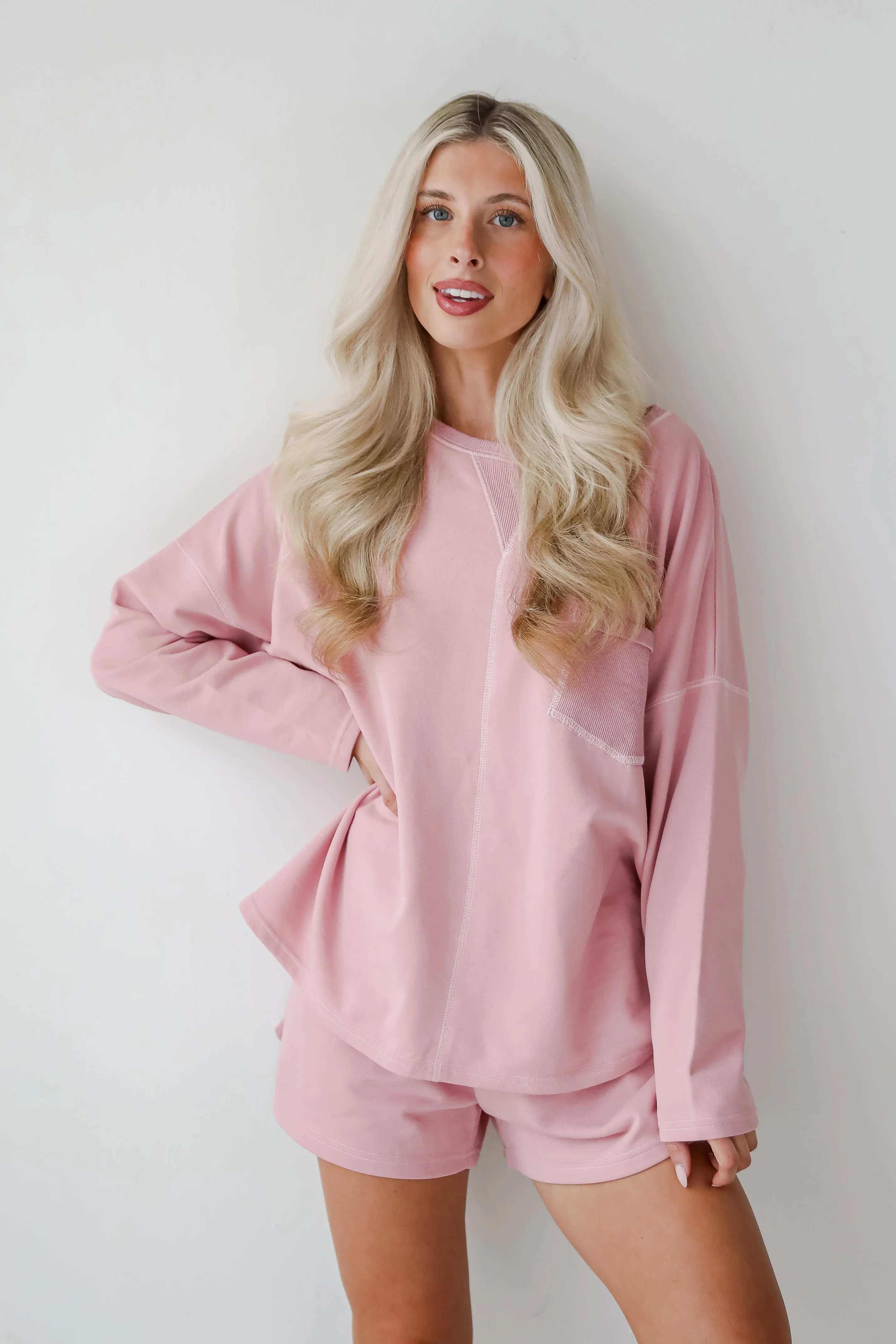 FINAL SALE - Relaxing Perfection Blush Knit Shorts