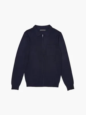 Formal Zip Through Pocket Knit Shirt