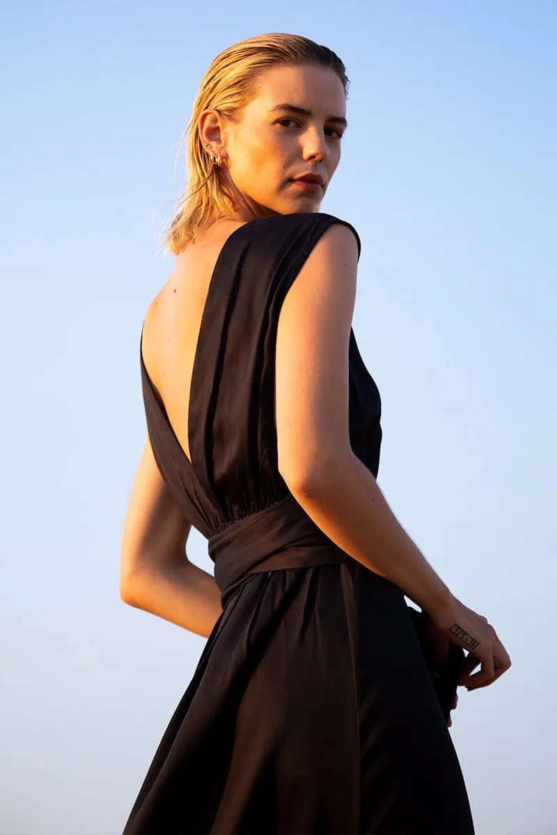 Grace TENCEL™ Modal Vegan Silk Gown | Black