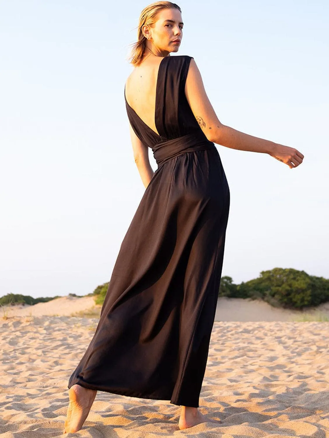 Grace TENCEL™ Modal Vegan Silk Gown | Black