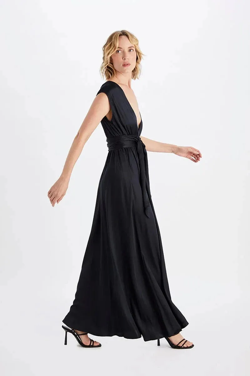 Grace TENCEL™ Modal Vegan Silk Gown | Black