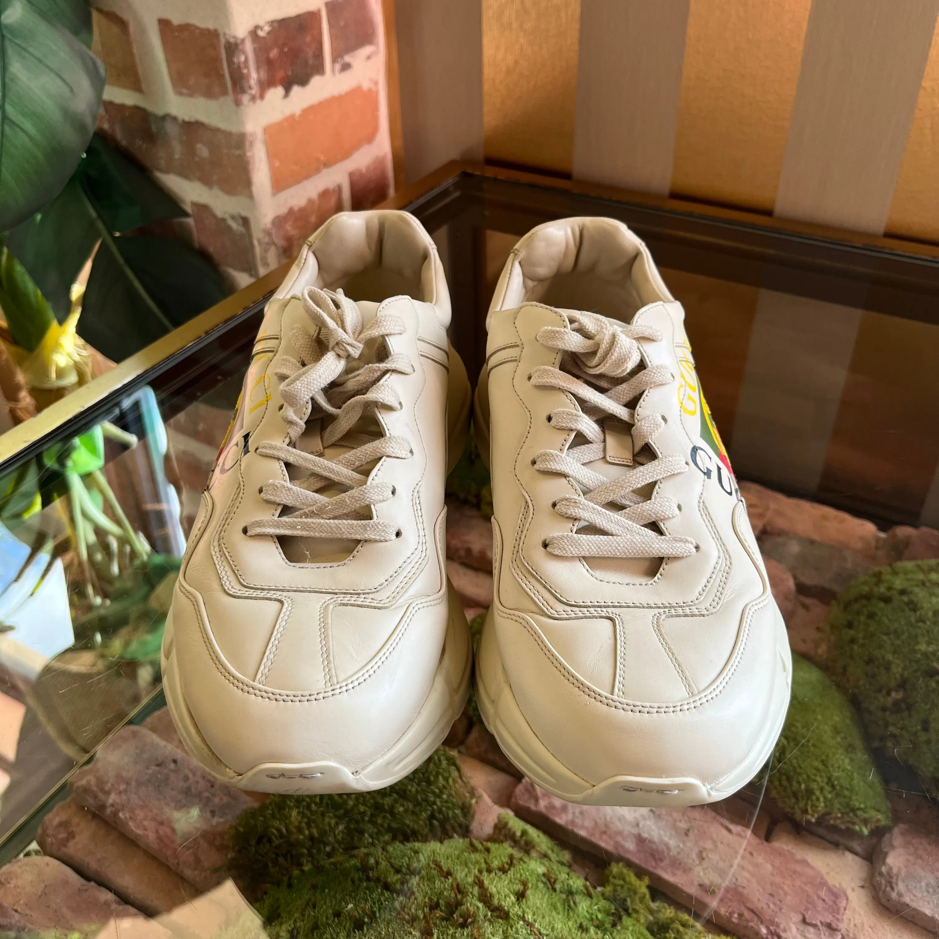 Gucci Ryhton Men's Beige Sneakers SZ 10