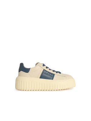 'H Stripes' Ivory Leather Sneakers