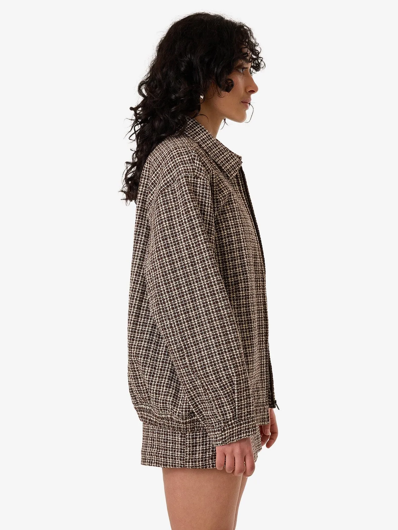 Hazed Harrington Jacket - Coffee