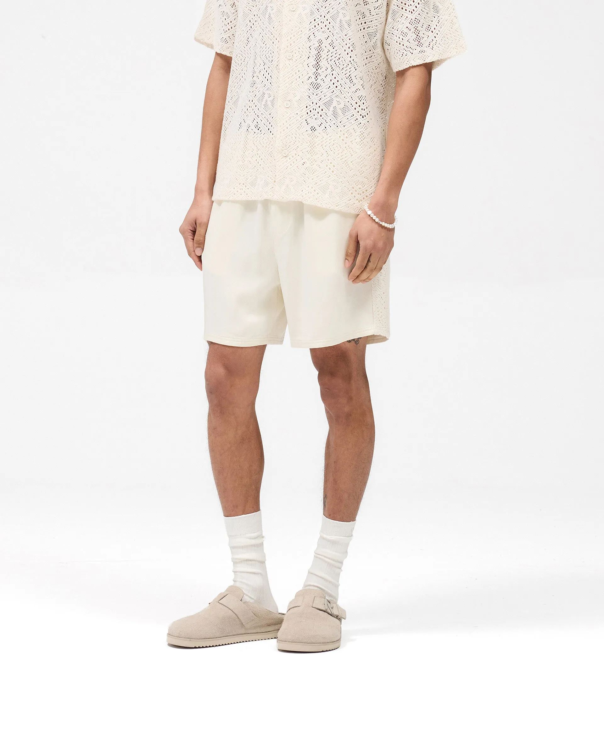 Knitted Panel Short - Antique White