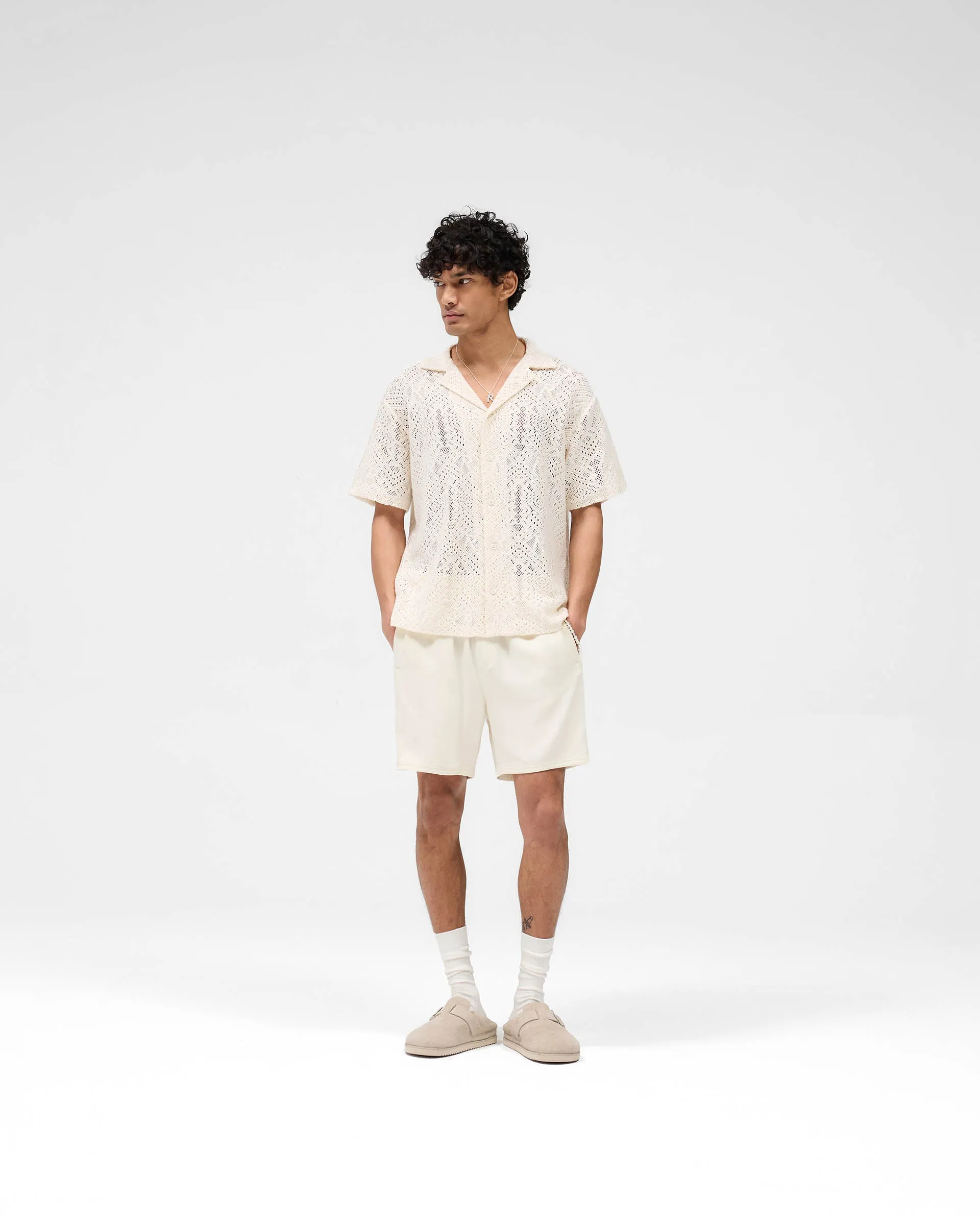 Knitted Panel Short - Antique White