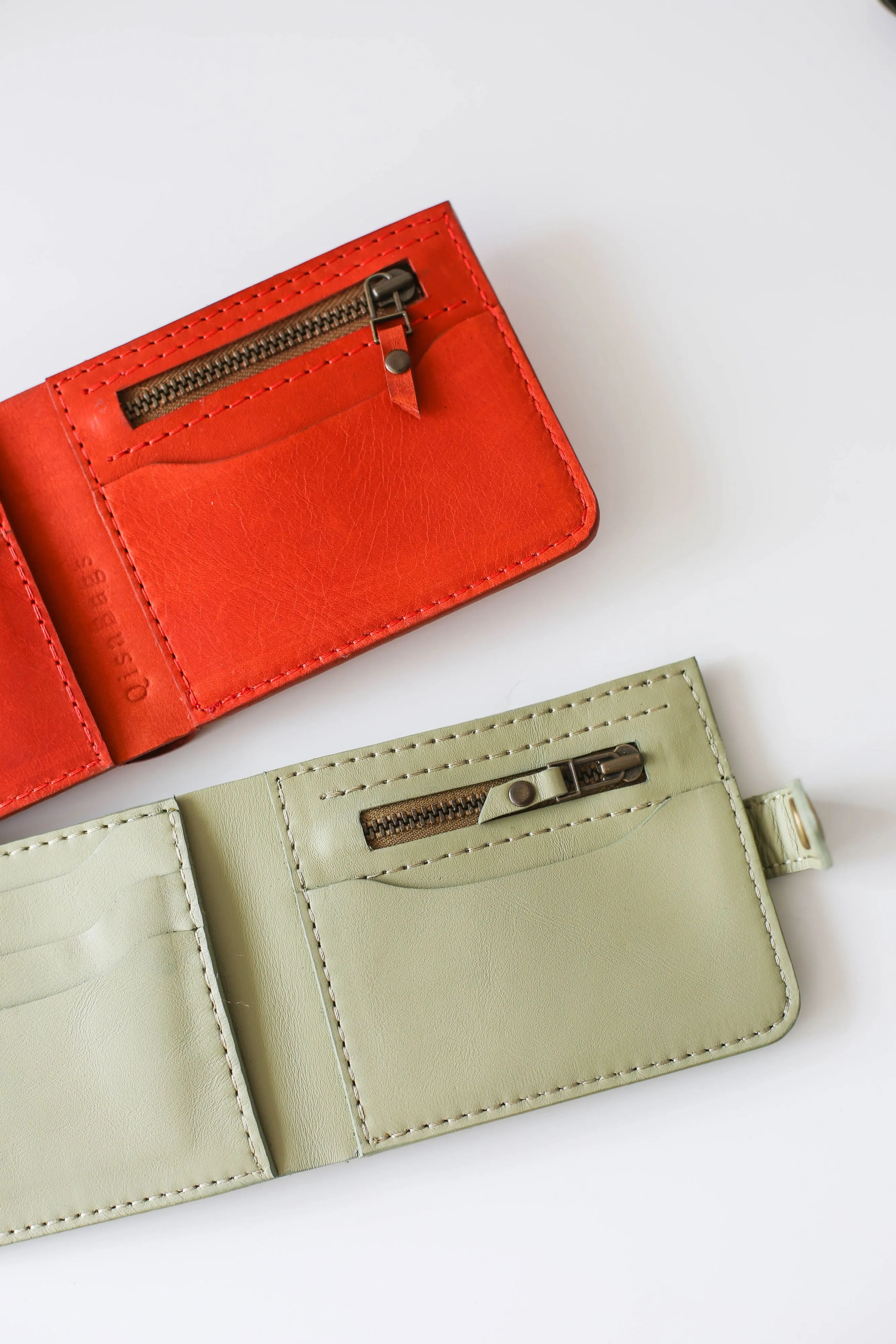 Leather Bifold Wallet - Olive Green