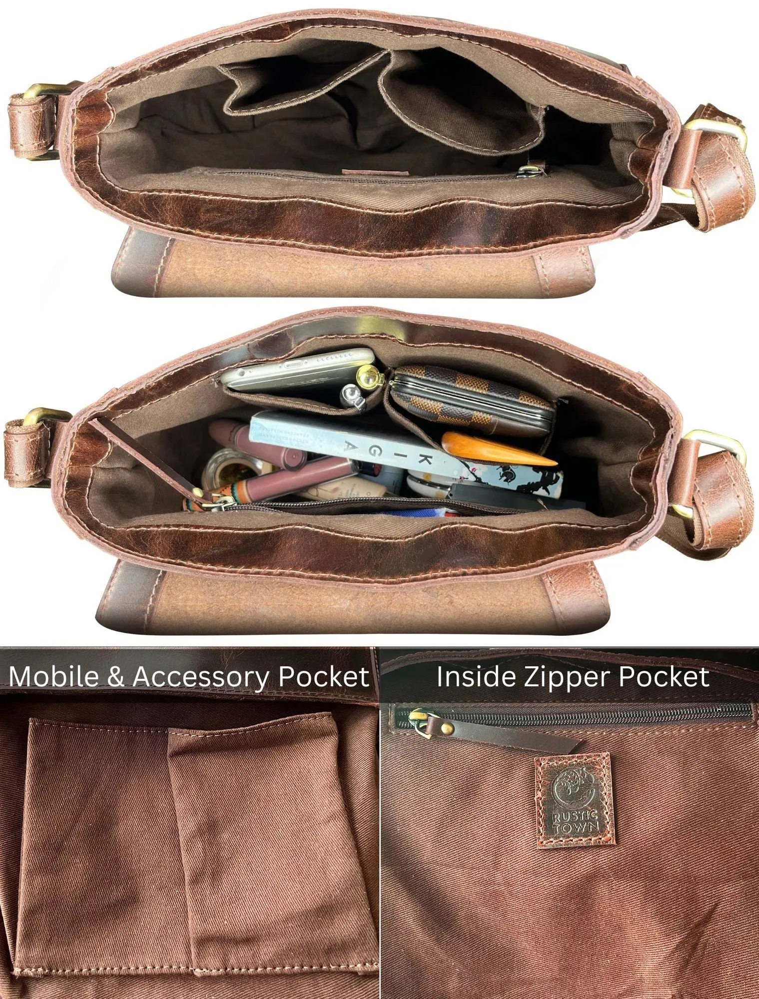 Leather Shoulder Bag Crossbody Saddle Women Purse