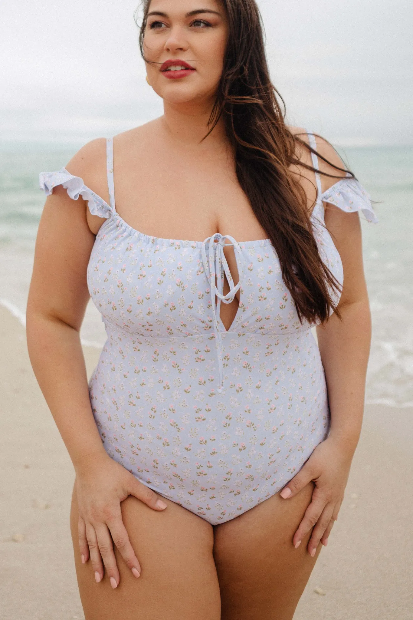 Maise One Piece in Blue Ditsy Floral