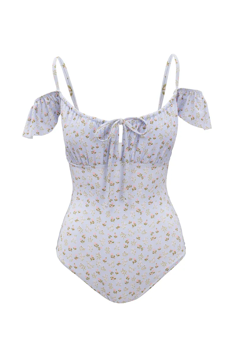 Maise One Piece in Blue Ditsy Floral