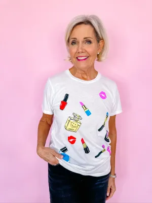 MAKEUP BEAUTY SCHOOL BOYFRIEND TEE - MILK