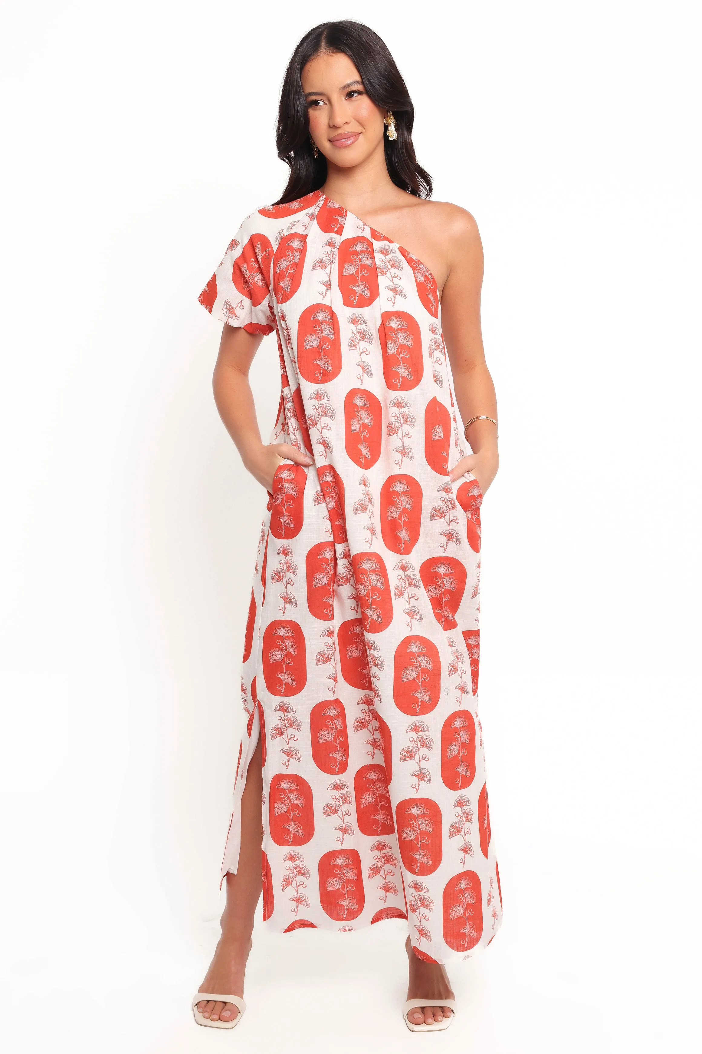 Mary Maxi Dress - Red/White