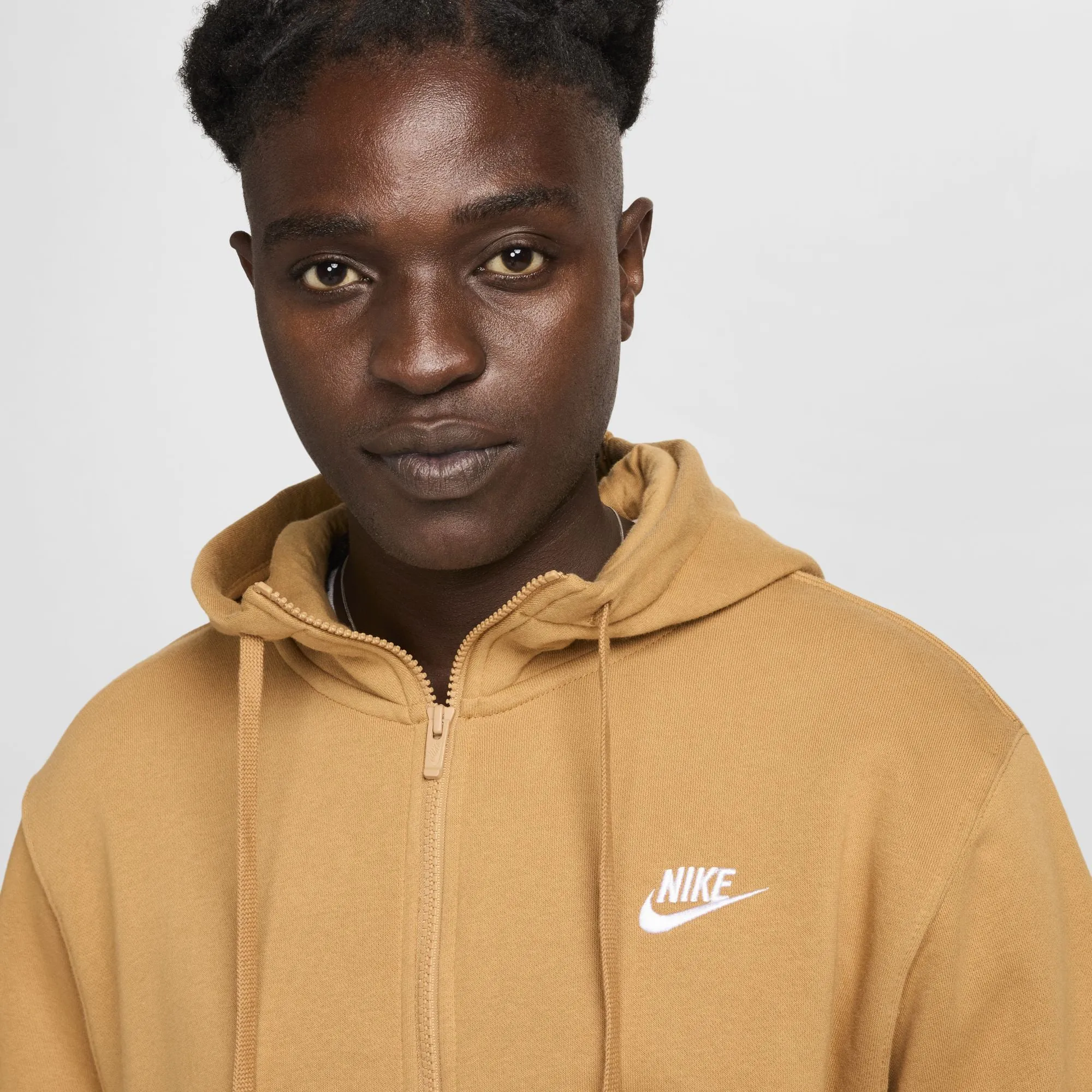 Nike Sportswear Club Full-Zip Hoodie Flax / White
