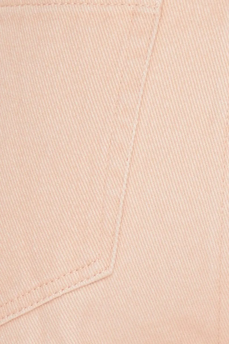 Orange Pleated Color Denim Shorts