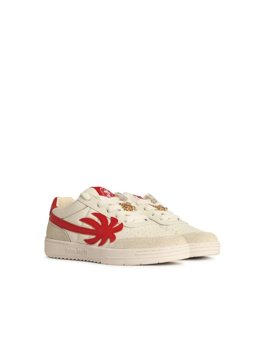 'Palm' White Leather Sneakers