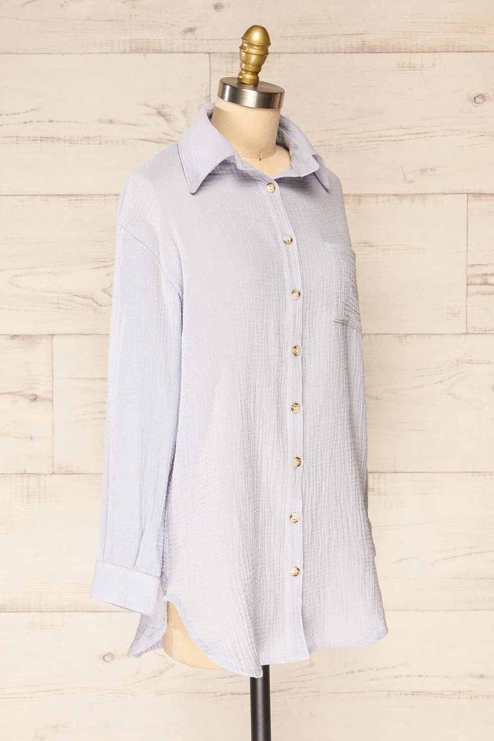 Paulla Blue | Oversized Button-Up Shirt