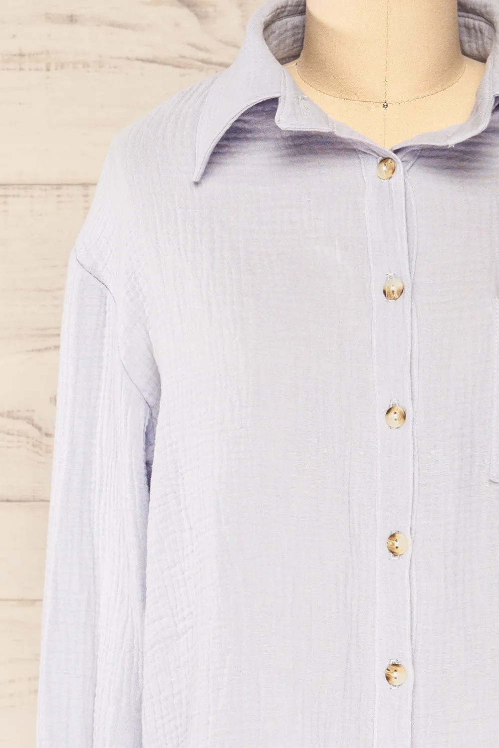 Paulla Blue | Oversized Button-Up Shirt