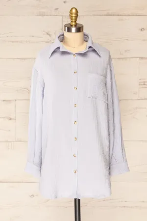 Paulla Blue | Oversized Button-Up Shirt