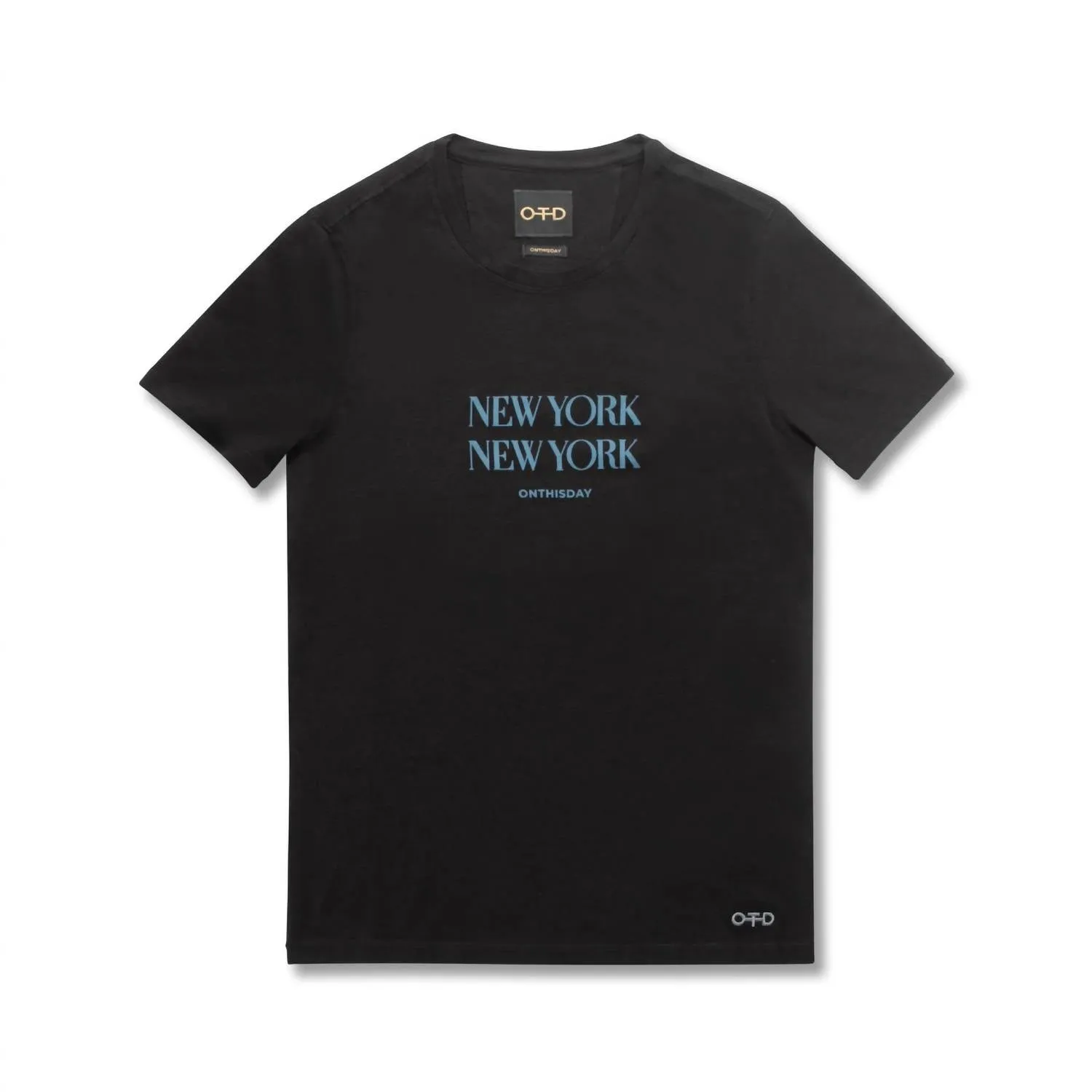"new York New York" Graphic Short Sleeve Knit Tee In Black