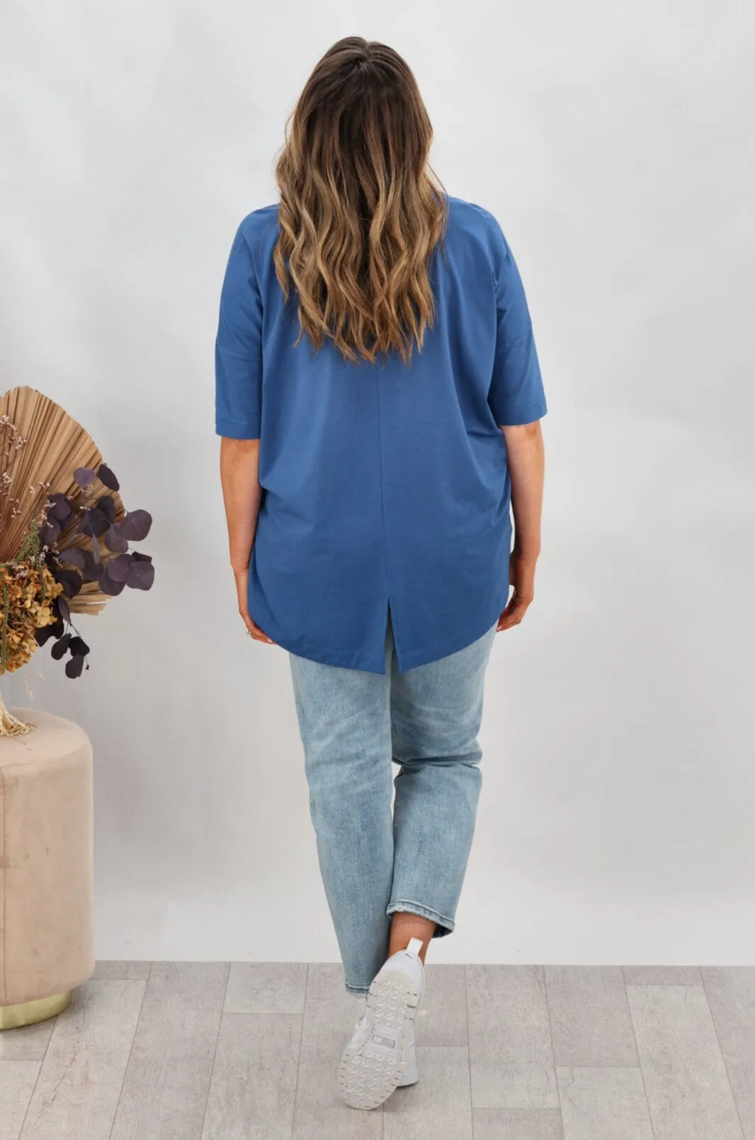 Shine On Label Soho Modal Drawstring Top Blue