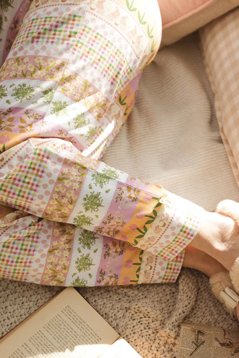 So Soft Pajama Set in Boxwood Blossoms Print - FINAL SALE