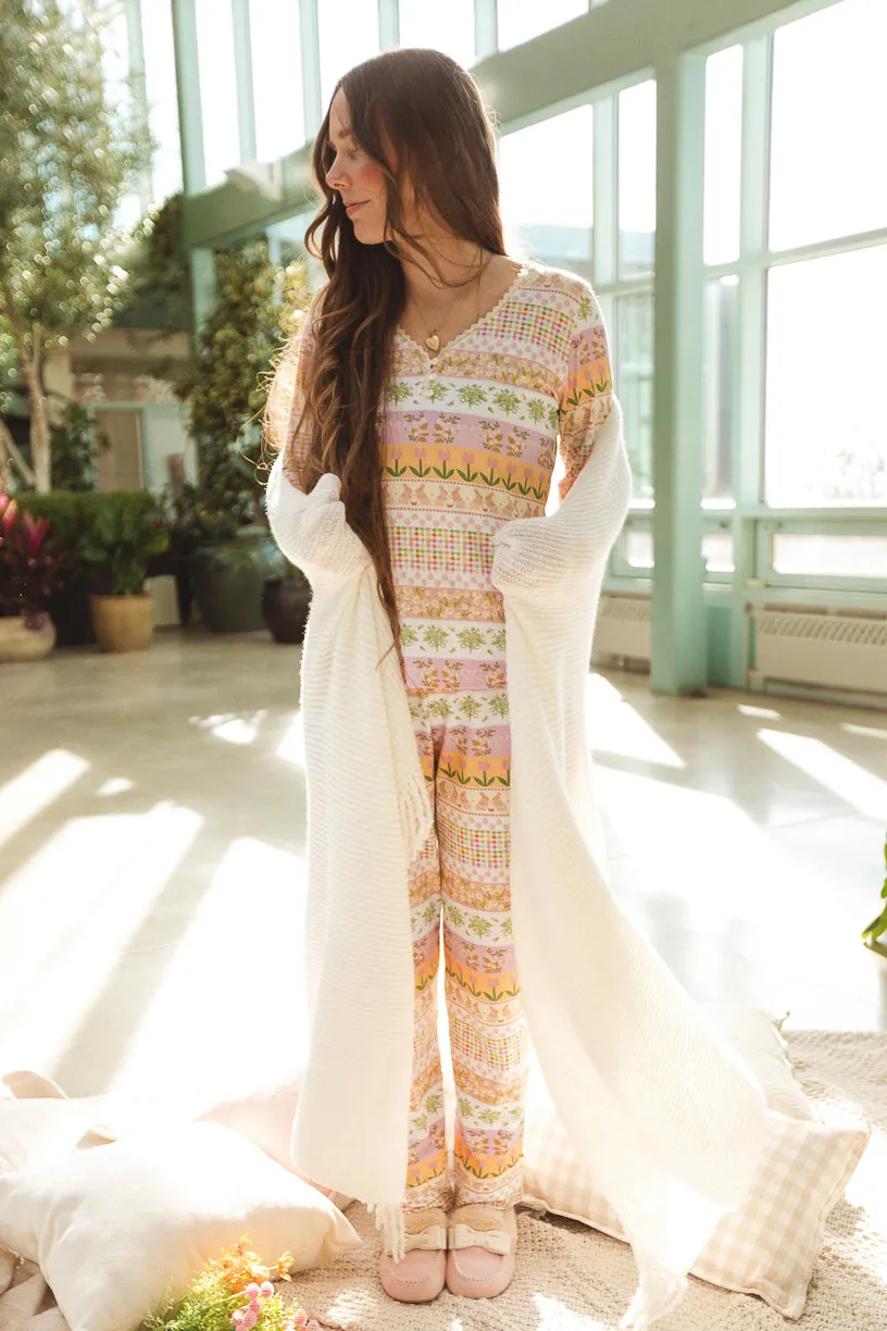 So Soft Pajama Set in Boxwood Blossoms Print - FINAL SALE
