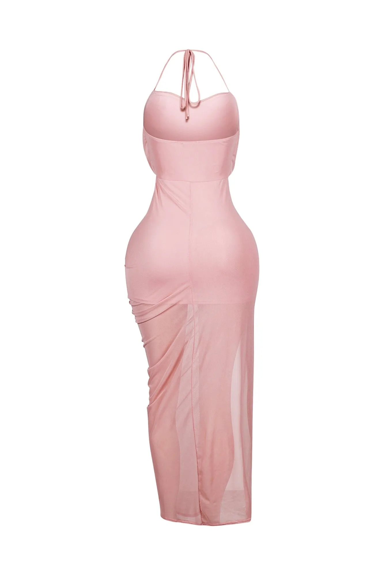 Soft Gaze Shirred Sheer Maxi Dress