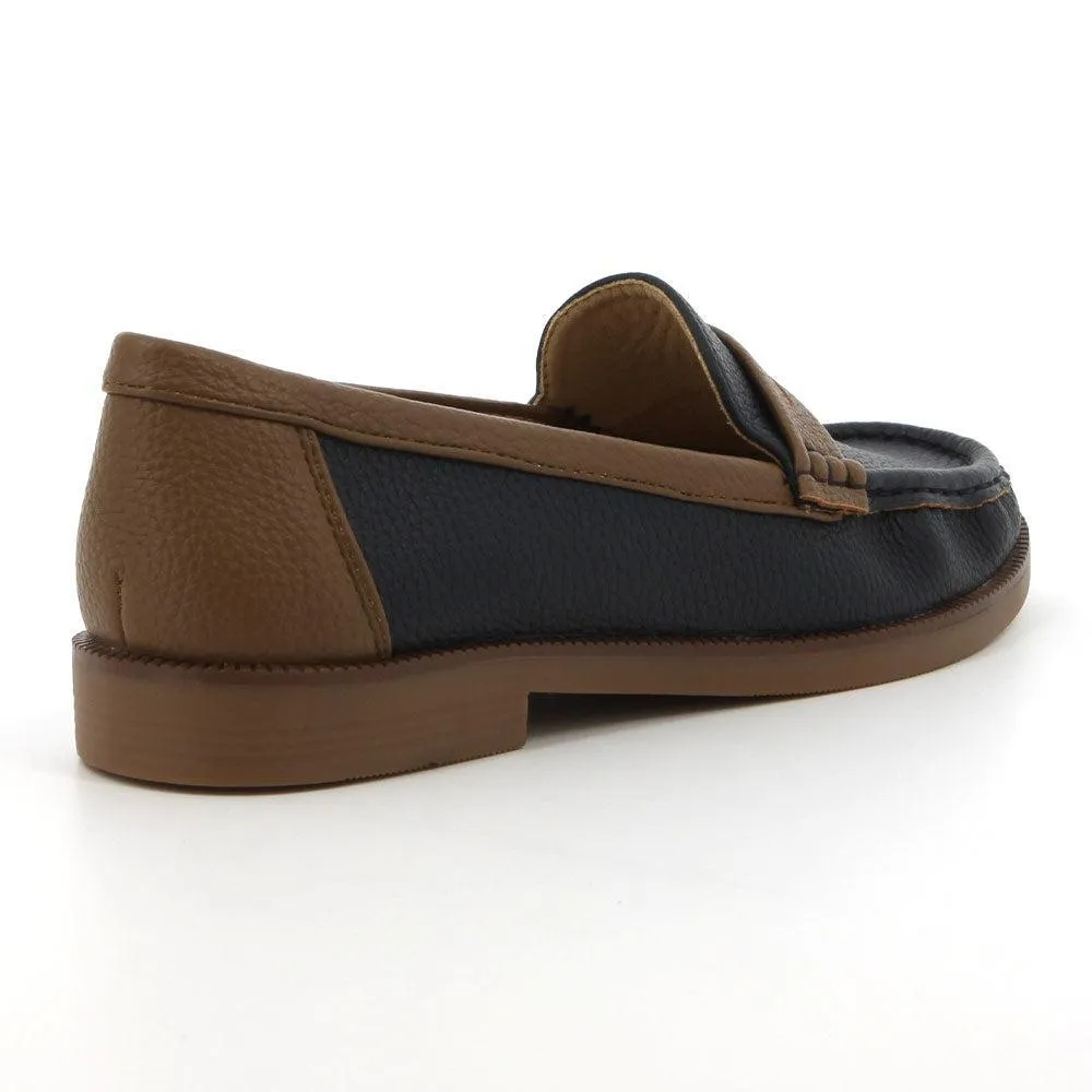 Soft Style By Hush Puppy Lamar Loafer With Saddle - Navy