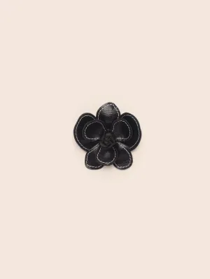Stitch Flower Clip Black