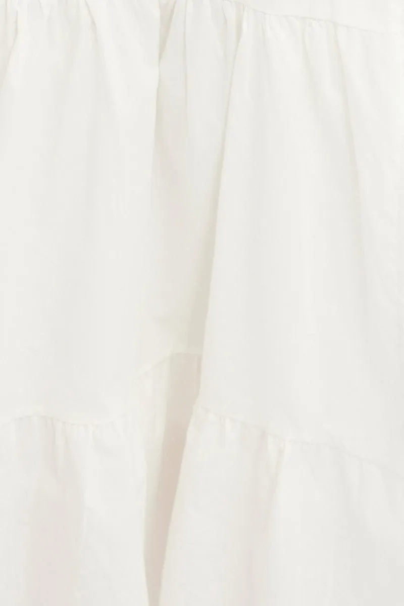 White Wrap Skirt Maxi High Rise