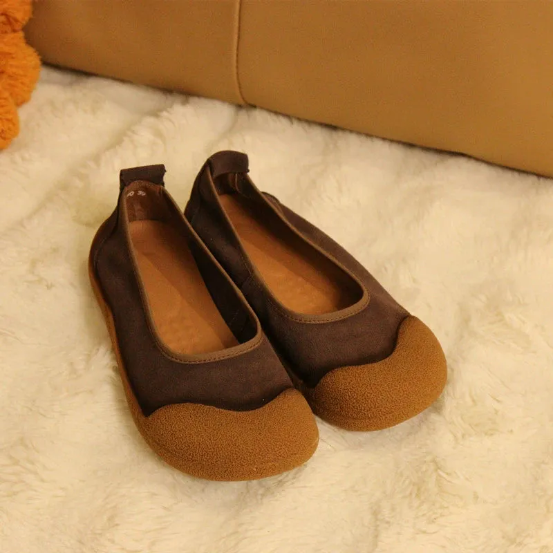 Women Summer Casual Shallow Mouth Genuine Leather Soft Sole Flats