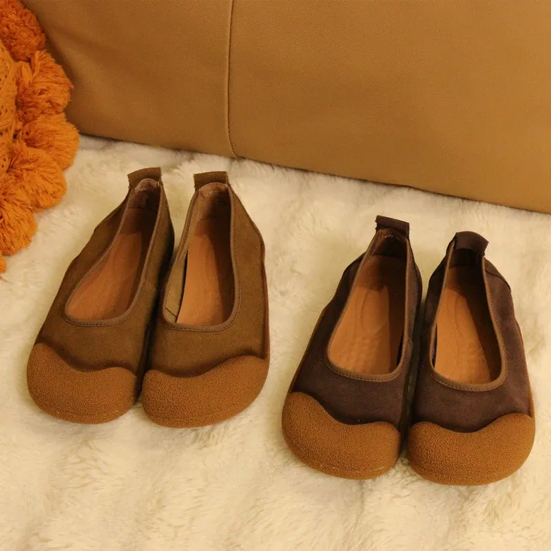 Women Summer Casual Shallow Mouth Genuine Leather Soft Sole Flats